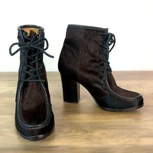 Frye Parker Calf-Hair Moc Ankle Boot Booties